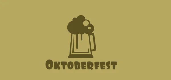 Vector Oktoberfest festival della birra con un bicchiere di birra — Vettoriale Stock