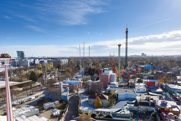 Widok na miasto Vienna prater kabiny — Zdjęcie stockowe