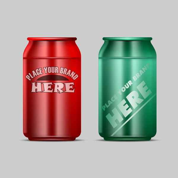 Vector red and green aluminium beverage drink