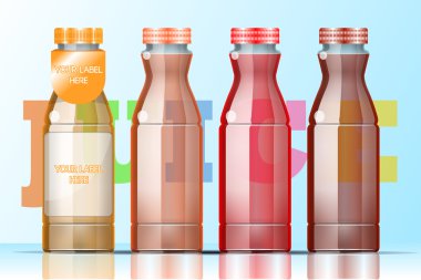 Şeffaf cam veya plastik turuncu vektör kümesi