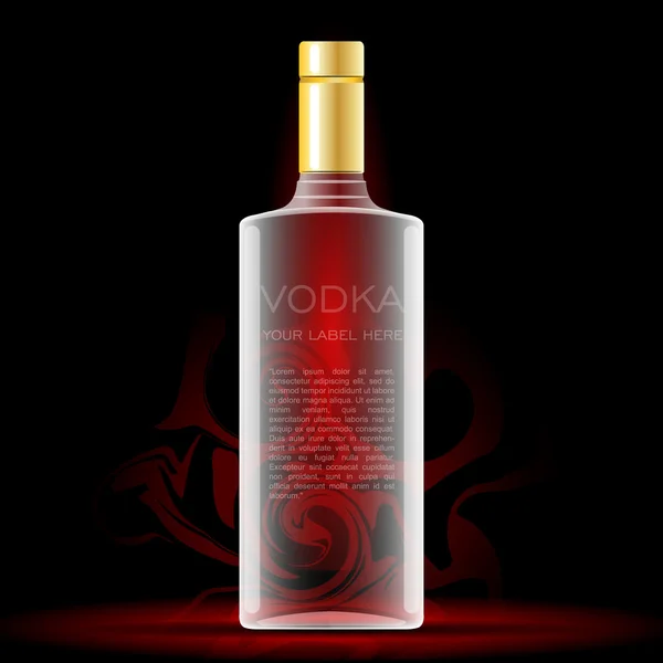 Mockup bottiglia vodka vettoriale con la tua etichetta qui — Vettoriale Stock