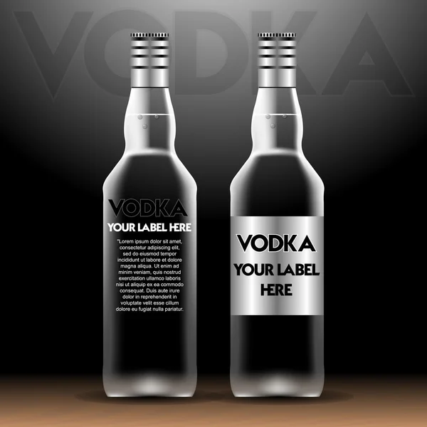 Vector botellas de vodka maqueta con su etiqueta aquí — Vector de stock