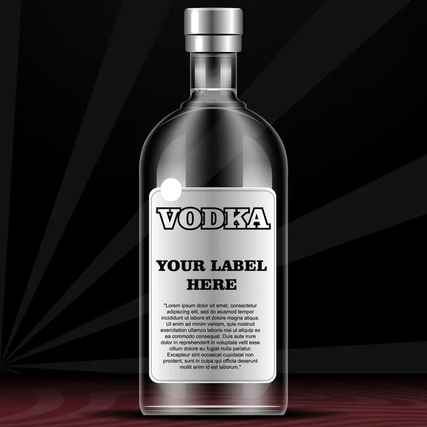 Vector vodka garrafa mockup com o seu rótulo aqui — Vetor de Stock