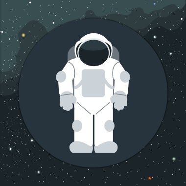 Astronot uzay simgesi ile dijital vektör