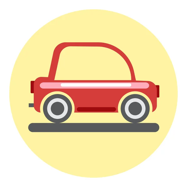 Vector digital icono de coche rojo en círculo amarillo — Archivo Imágenes Vectoriales