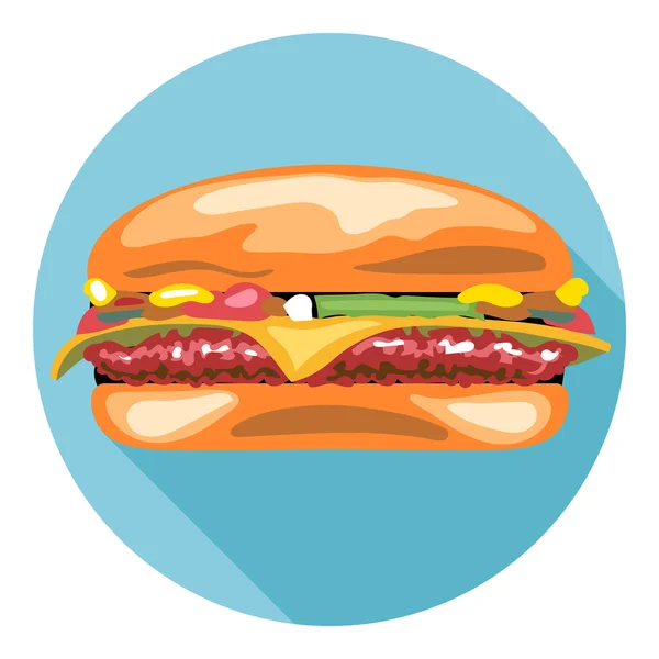 Векторный аппетитный чизбургер — стоковый вектор