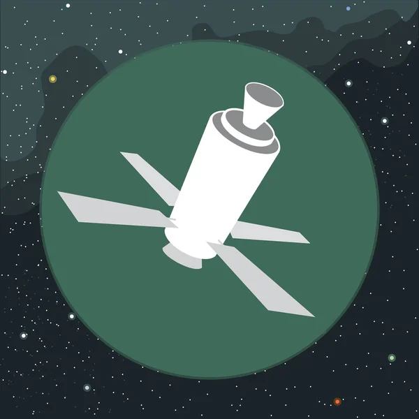 Vetor digital com ícone de satélite espacial —  Vetores de Stock