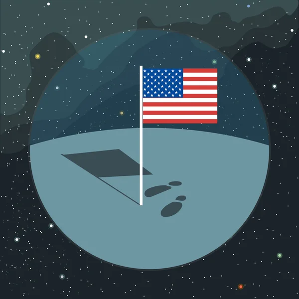 Vetor digital com ícone de bandeira americana dos EUA — Vetor de Stock