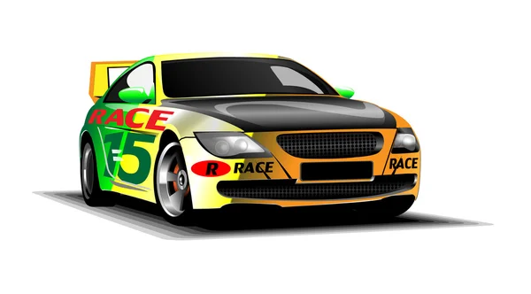 Digital vector coloreado deporte carrera coche — Vector de stock
