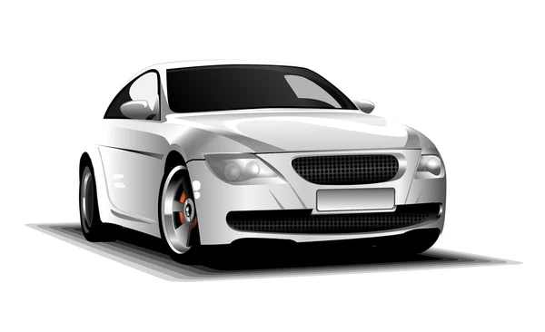 Vector digital blanco y plata coche de carreras deportivas — Vector de stock