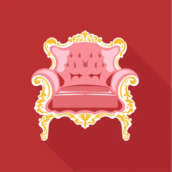 Cyfrowy wektor złota i różowa vintage krzesło — Wektor stockowy