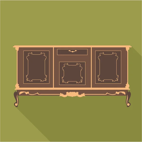 Vetor digital vintage móveis armário verde — Vetor de Stock