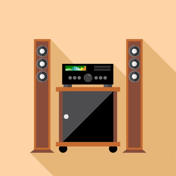 Digitale vector-HiFi-audiosysteem met monitoren — Stockvector