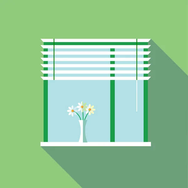 Las flores digitales vectoriales en el florero en la ventana — Vector de stock