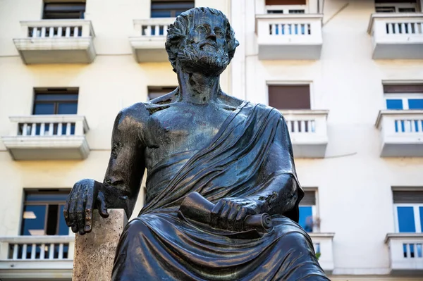 Standbeeld Van Aristoteles Het Aristoteles Plein Het Noorden Van Thessaloniki — Stockfoto