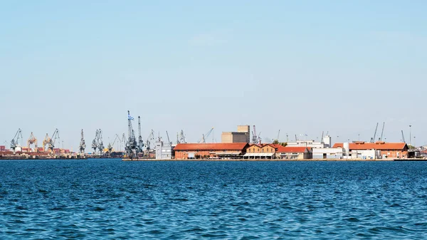 Panorama Portu Salonikach Grecja — Zdjęcie stockowe