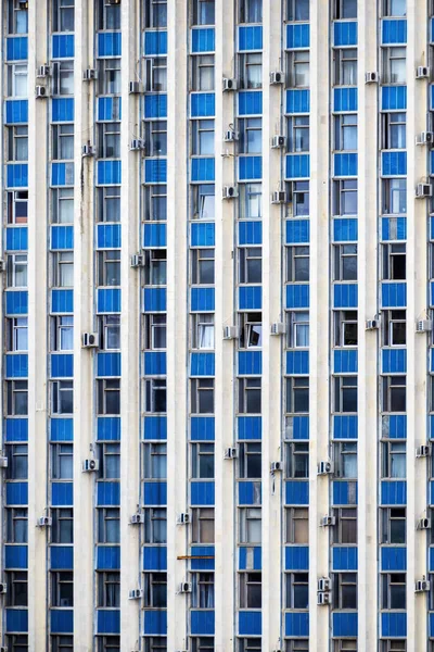 Tall Buildings Blue Tiles Lot Windows Chisinau Moldova — Stock Photo, Image