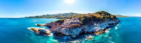 Olympiada Halkidiki Yunanistan Daki Deniz Kayaların Insansız Hava Görüntüsü — Stok fotoğraf