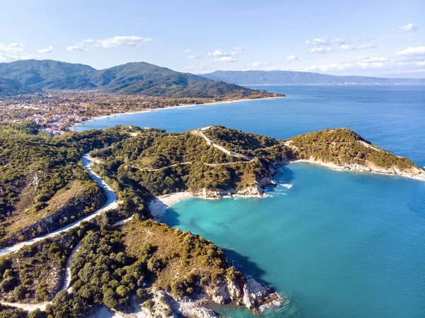 Drone Aerial View Ancient Stageira City Halkidiki Greece — Stock Photo, Image