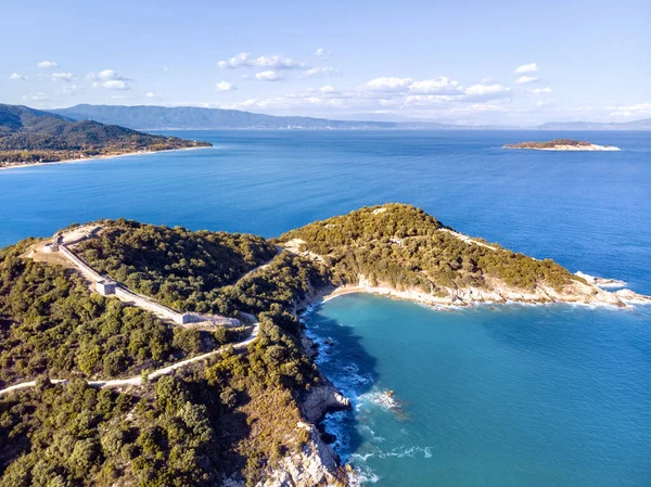 Drone Aerial View Ancient Stageira City Halkidiki Greece — Stock Photo, Image