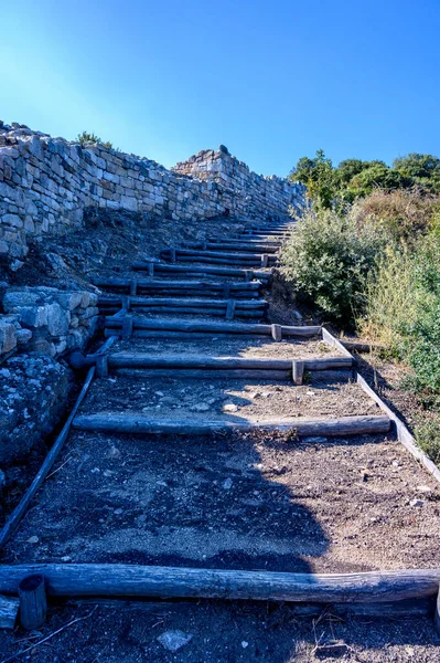 Ruines Ville Antique Stageira Halkidiki Grèce — Photo