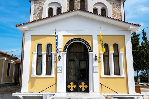 Kavala Grecia Septembrie 2020 Biserica Ortodoxă Adormirii Maicii Domnului Din — Fotografie, imagine de stoc