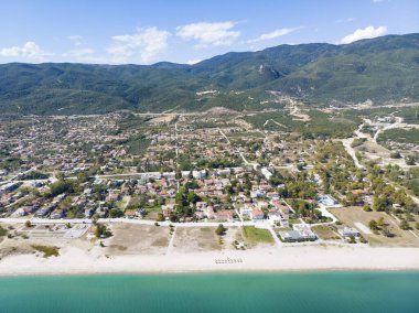 Yunanistan 'ın Asprovalta köyündeki deniz manzarası