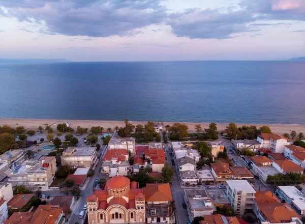 Drone Utsikt Över Havet Asprovalta Byn Grekland — Stockfoto