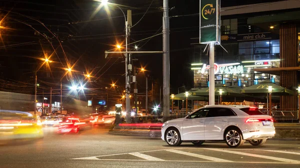 Chisinau Moldova Oktober 2020 Street View City Night Long Exposure — Stockfoto