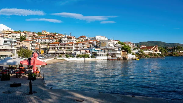 Neos Marmarmaras Greece October 2020 View Town Multiple Buildings Embankment — стоковое фото