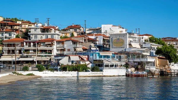 Neos Marmarmaras Greece October 2020 View Town Multiple Buildings Embankment — стоковое фото