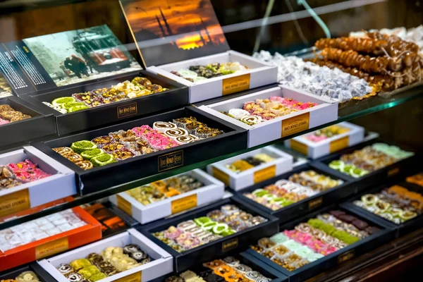 伊斯坦布尔 土耳其 2020年10月18日 展示不同的土耳其糖果 — 图库照片