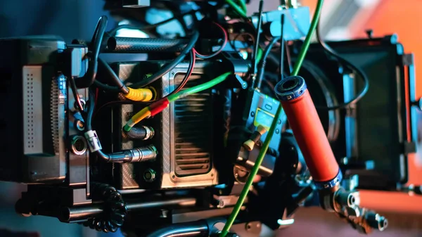 Videocámara Profesional Set Películas Con Muchos Cables — Foto de Stock