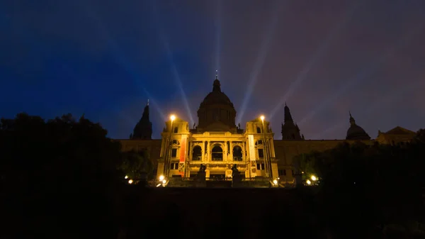 Palau Nacional Barcelona Por Noche Luces Nocturnas España — Foto de Stock