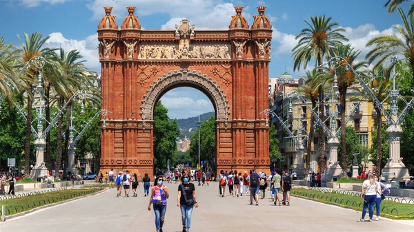 Barcelona Spagna Giugno 2021 Arco Trionfo Più Visitatori Nel Parc — Foto Stock