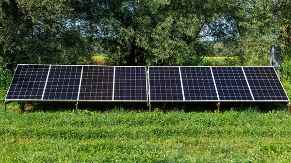 Solar Panels Ground Nature Greenery — Stock Photo, Image