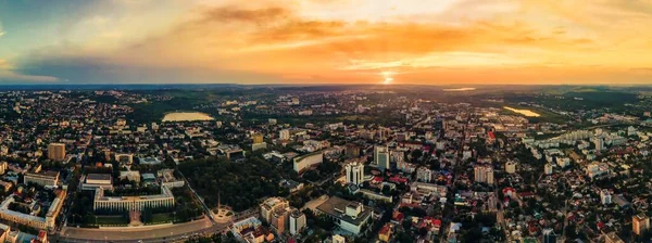 Vista Aérea Drone Centro Chisinau Panorama Vista Vários Edifícios Estradas — Fotografia de Stock