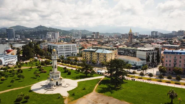 Aerial Drone View Batumi Georgia Old Modern Buildings Greenery Roads — Stock Photo, Image