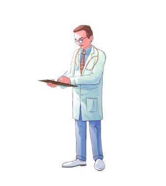 Beyaz arka plandaki doktor.