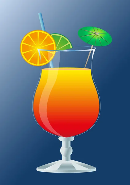 Cocktail glass with drink. — Stock Vector