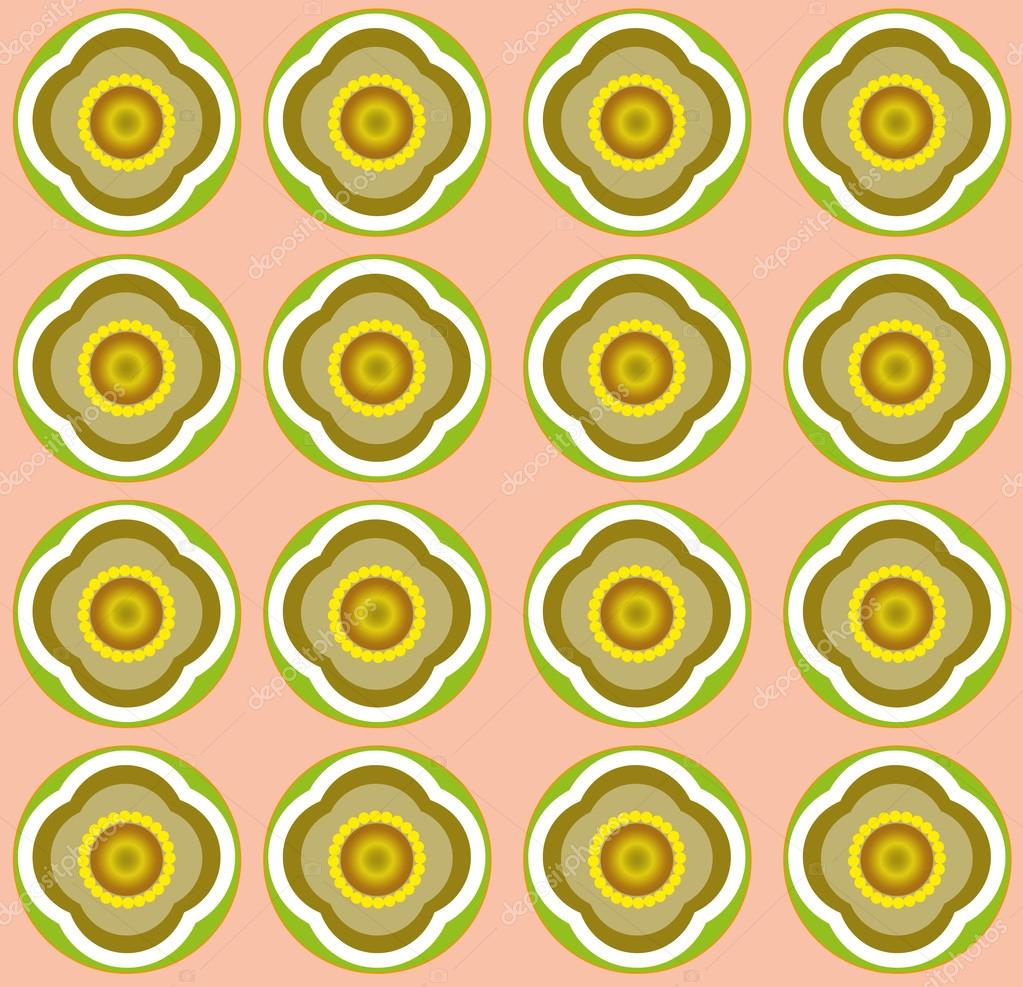 Fiori colorati su sfondo color pesca Reticolo di vettore di priorit  bassa digitale — Vettoriali di frimufilms