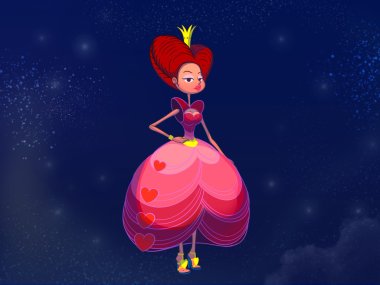 Peri masalı Prenses pembe elbiseli.