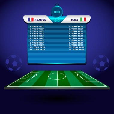 Soccer Match Scoreboard on a Playfield