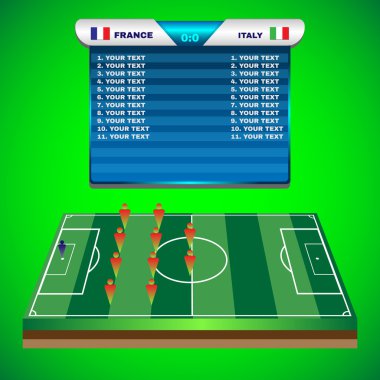 Soccer Match Scoreboard on a Playfield