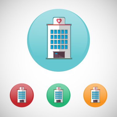 Hospital building icon set.