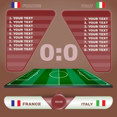 Soccer Match Scoreboard on a Playfield