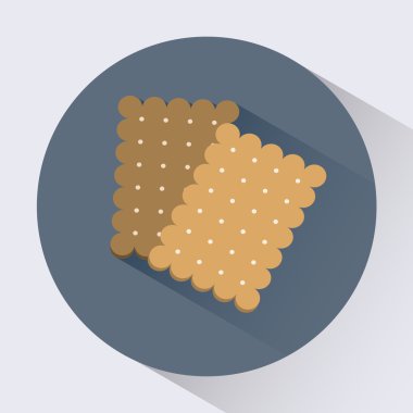 Two sweet cookies round icon