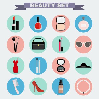 Beauty big vector icon set