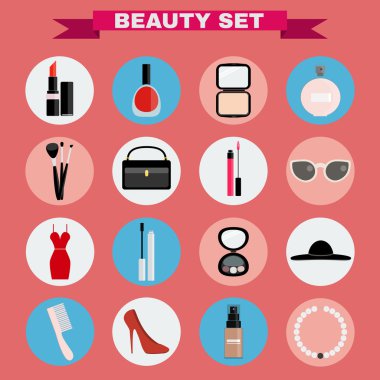 Beauty big vector icon set