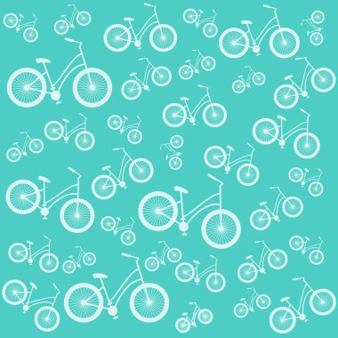 Bicycle blue vector seamless pattern clipart